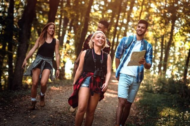 group hiking